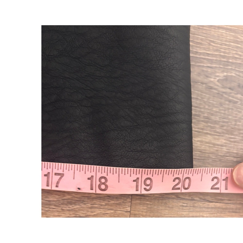 H&M Divided Black Faux Leather Mini Skirt Size 10 Textured Paneled Zip Back - Picture 7 of 8
